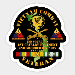 Vietnam Combat Veteran - 2nd Squadron, 1st Cav Regt - 2nd Armor Div Sticker